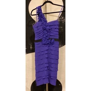 BCBG MaxAzria SIZE2 Violet Ruffle Mini Dress